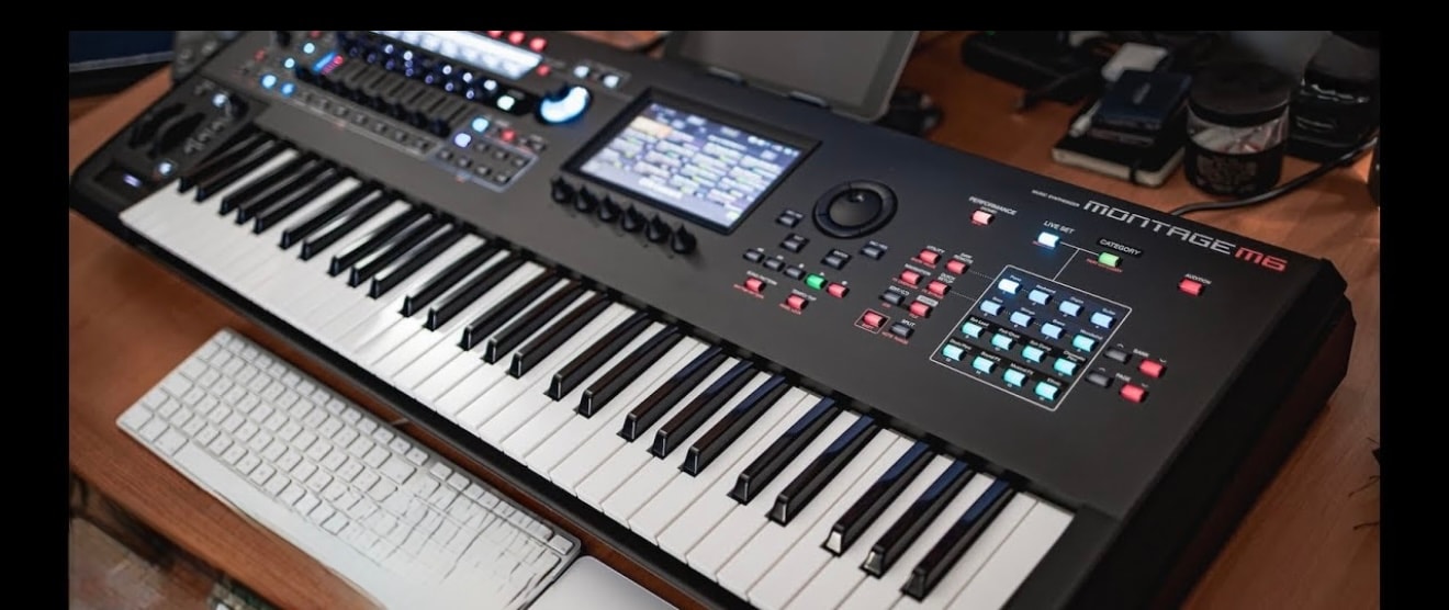 Yamaha Montage M6 synthesizer — studio setup